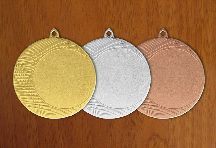 medal 70 mm na wklejkę 50 mm - brązowy puchary statuetki medale